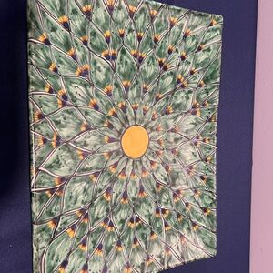 Green and Yellow Mexican Talavera Ceramic Wall Art